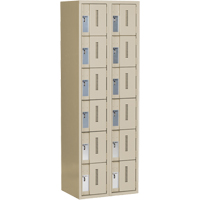 Concorde Heavy-Duty Lockers, 6 -tier, Bank of 2, 24" x 18" x 72", Steel, Beige, Welded (Assembled) Les Fournitures Industrielles Méga