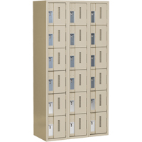 Concorde Heavy-Duty Lockers, 6 -tier, Bank of 3, 36" x 18" x 72", Steel, Beige, Welded (Assembled) Les Fournitures Industrielles Méga