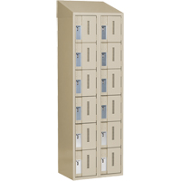 Concorde Heavy-Duty Lockers, 6 -tier, Bank of 2, 24" x 18" x 78", Steel, Beige, Welded (Assembled) Les Fournitures Industrielles Méga