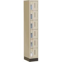 Concorde Heavy-Duty Lockers, 6 -tier, 12" x 18" x 76", Steel, Beige, Welded (Assembled) Les Fournitures Industrielles Méga