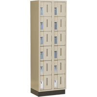 Concorde Heavy-Duty Lockers, 6 -tier, Bank of 2, 24" x 18" x 76", Steel, Beige, Welded (Assembled) Les Fournitures Industrielles Méga