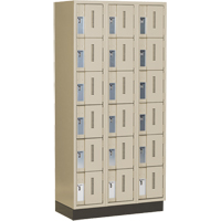 Concorde Heavy-Duty Lockers, 6 -tier, Bank of 3, 36" x 18" x 76", Steel, Beige, Welded (Assembled) Les Fournitures Industrielles Méga