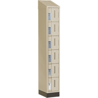 Concorde Heavy-Duty Lockers, 6 -tier, 12" x 18" x 82", Steel, Beige, Welded (Assembled) Les Fournitures Industrielles Méga