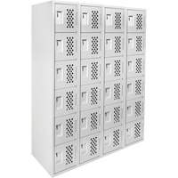 Petits casiers Clean Line, 6 niveaux, Bloc de 4, 18" x 72" x 12", Acier Les Fournitures Industrielles Méga