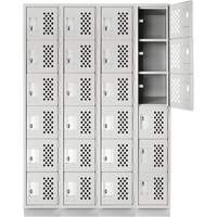 Casiers &eacute;conomiques perfor&eacute;s et assembl&eacute;s Clean Line, 6 niveaux, Bloc de 4, 18" x 72" x 12", Acier Les Fournitures Industrielles Méga