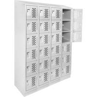 Casiers &eacute;conomiques perfor&eacute;s et assembl&eacute;s Clean Line, 6 niveaux, Bloc de 4, 18" x 72" x 12", Acier Les Fournitures Industrielles Méga