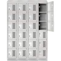 Casiers &eacute;conomiques perfor&eacute;s et assembl&eacute;s Clean Line, 6 niveaux, Bloc de 4, 18" x 72" x 12", Acier Les Fournitures Industrielles Méga