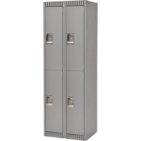 Casiers, 2 niveaux, Bloc de 2, 24" x 18" x 72", Acier, Gris, D&eacute;mont&eacute; Les Fournitures Industrielles Méga