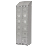 Lockers, 6 -tier, Bank of 2, 24" x 18" x 82", Steel, Grey, Knocked Down Les Fournitures Industrielles Méga