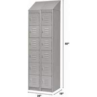 Lockers, 6 -tier, Bank of 2, 24" x 18" x 82", Steel, Grey, Knocked Down Les Fournitures Industrielles Méga