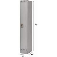 Lockers, 12" x 18" x 76", Steel, Grey, Knocked Down Les Fournitures Industrielles Méga