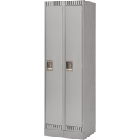 Lockers, Bank of 2, 24" x 18" x 76", Steel, Grey, Knocked Down Les Fournitures Industrielles Méga