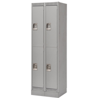 Casiers, 2 niveaux, Bloc de 2, 24" x 18" x 76", Acier, Gris, D&eacute;mont&eacute; Les Fournitures Industrielles Méga