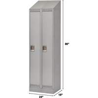 Lockers, Bank of 2, 24" x 18" x 86", Steel, Grey, Knocked Down Les Fournitures Industrielles Méga