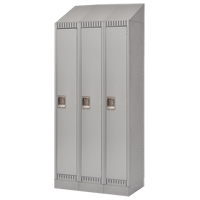 Lockers, Bank of 3, 36" x 18" x 86", Steel, Grey, Knocked Down Les Fournitures Industrielles Méga