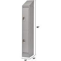 Lockers, 2 -tier, 12" x 18" x 86", Steel, Grey, Knocked Down Les Fournitures Industrielles Méga