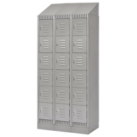 Lockers, 6 -tier, Bank of 3, 36" x 18" x 86", Steel, Grey, Knocked Down Les Fournitures Industrielles Méga
