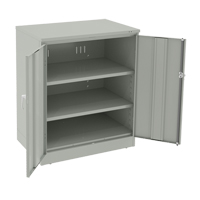 Deluxe Counter High Cabinet, Steel, 2 Shelves, 42" H x 36" W x 24" D, Light Grey Les Fournitures Industrielles Méga