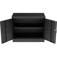 Standard Desk-High Cabinet, Steel, 30" H x 36" W x 18" D, Black Les Fournitures Industrielles Méga