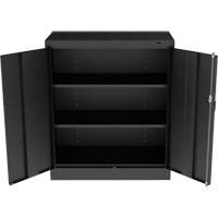 Standard Counter-High Cabinet, Steel, 2 Shelves, 42" H x 36" W x 18" D, Black Les Fournitures Industrielles Méga