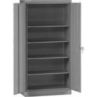 Standard Storage Cabinet, Steel, 4 Shelves, 72" H x 36" W x 18" D, Grey Les Fournitures Industrielles Méga