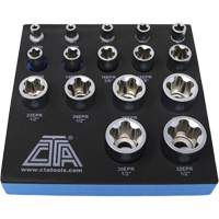 Jeu de douilles TORX EPR &agrave; 5 pans, 16 Morceaux, Prise de 1/4"/3/8"/1/2" Les Fournitures Industrielles Méga