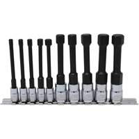 Metric Hex Socket Bit Set with Reduced Shank, 10 Pieces, 1/4"/3/8" Drive Size Les Fournitures Industrielles Méga