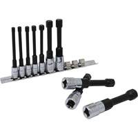 Metric Hex Socket Bit Set with Reduced Shank, 10 Pieces, 1/4"/3/8" Drive Size Les Fournitures Industrielles Méga