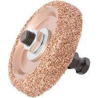 Roue de tamponnage et d'abrasion en carbure de tungst&egrave;ne avec adaptateur hexagonal pour tampon de pneu &agrave; basse vitesse, Diam&egrave;tre 2-3/5", 4,5" lo, 4" la, Hauteur 1,1" Les Fournitures Industrielles Méga