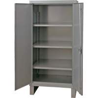Armoire tr&egrave;s robuste, Acier, 3 Tablettes, 66" h x 36" la x 24" P, Gris Les Fournitures Industrielles Méga