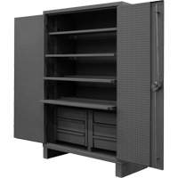 Armoire tr&egrave;s robuste avec tablettes coulissantes, Acier, 4 Tablettes, 78" h x 48" la x 24" P, Gris Les Fournitures Industrielles Méga