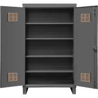 Armoire ext&eacute;rieure robuste, Acier, 4 Tablettes, 78" h x 60" la x 24" P, Gris Les Fournitures Industrielles Méga