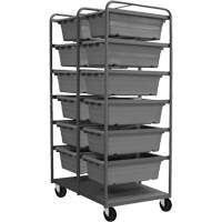 Mobile Tub Rack, Double-sided, 12 bins, 26" W x 36" D x 74" H Les Fournitures Industrielles Méga