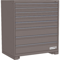 Modular Drawer Cabinet, 8 Drawers, 24" W x 28" D x 40" H, Grey Les Fournitures Industrielles Méga