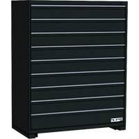 Modular Drawer Cabinet, 9 Drawers, 60" W x 24" D x 60" H, Black Les Fournitures Industrielles Méga