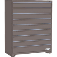 Armoire &agrave; tiroirs modulaire, 9 tiroirs, 24" la x 24" p x 60" h, Gris Les Fournitures Industrielles Méga