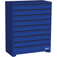 Armoire &agrave; tiroirs modulaire, 9 tiroirs, 48" la x 24" p x 60" h, Bleu Les Fournitures Industrielles Méga