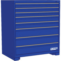 Armoire &agrave; tiroirs modulaire, 8 tiroirs, 24" la x 24" p x 40" h, Bleu Les Fournitures Industrielles Méga