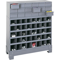 Modular Small Parts Storage Unit, Steel, 18 Drawers, 33-3/4" x 12-1/4" x 40-1/2", Grey Les Fournitures Industrielles Méga