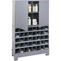 Modular Small Parts Storage Unit, Steel, 0 Drawers, 33-3/4" x 12-1/4" x 53-1/2", Grey Les Fournitures Industrielles Méga