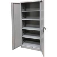 Armoire de rangement, Acier, 4 Tablettes, 66" h x 30" la x 15" P, Gris Les Fournitures Industrielles Méga