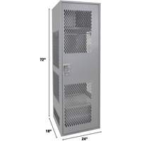 Casier pour &eacute;quipement avec porte, Acier, 24" la x 18" p x 72" h, Gris Les Fournitures Industrielles Méga
