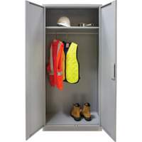 Armoire garde-robe, Acier, 36" la x 18" p x 72" h, Gris Les Fournitures Industrielles Méga
