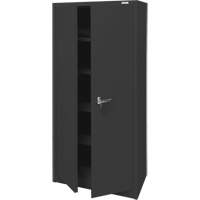 Armoire d'entreposage, Acier, 4 Tablettes, 66" h x 30" la x 15" P, Noir Les Fournitures Industrielles Méga