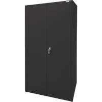 Storage Cabinet, Steel, 4 Shelves, 78" H x 36" W x 24" D, Black Les Fournitures Industrielles Méga