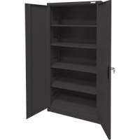 Storage Cabinet, Steel, 4 Shelves, 78" H x 36" W x 24" D, Black Les Fournitures Industrielles Méga