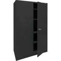Armoire d'entreposage, Acier, 4 Tablettes, 78" h x 48" la x 24" P, Noir Les Fournitures Industrielles Méga