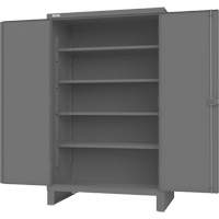 Armoire avec portes encastr&eacute;es en panneau perfor&eacute;, Acier, 4 Tablettes, 78" h x 48" la x 30" P, Gris Les Fournitures Industrielles Méga