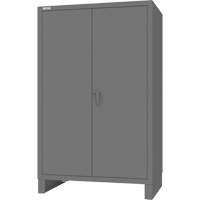 Armoire avec portes encastr&eacute;es en panneau perfor&eacute;, Acier, 4 Tablettes, 78" h x 48" la x 30" P, Gris Les Fournitures Industrielles Méga