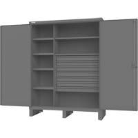 Armoire &agrave; portes encastr&eacute;es standards, Acier, 60" la x 24" p x 78" h, Gris Les Fournitures Industrielles Méga